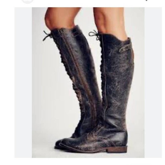 Bed Stu Shoes Bed Stu Lace Up Knee High Cobbler Boots Black Womens Size Nwob Poshmark